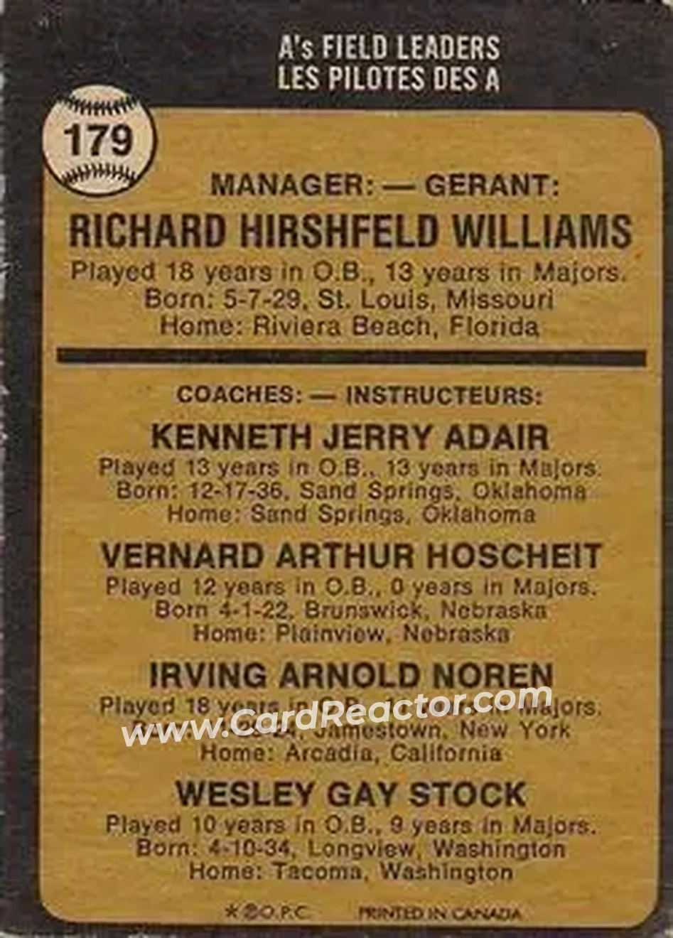 Back of Card #179