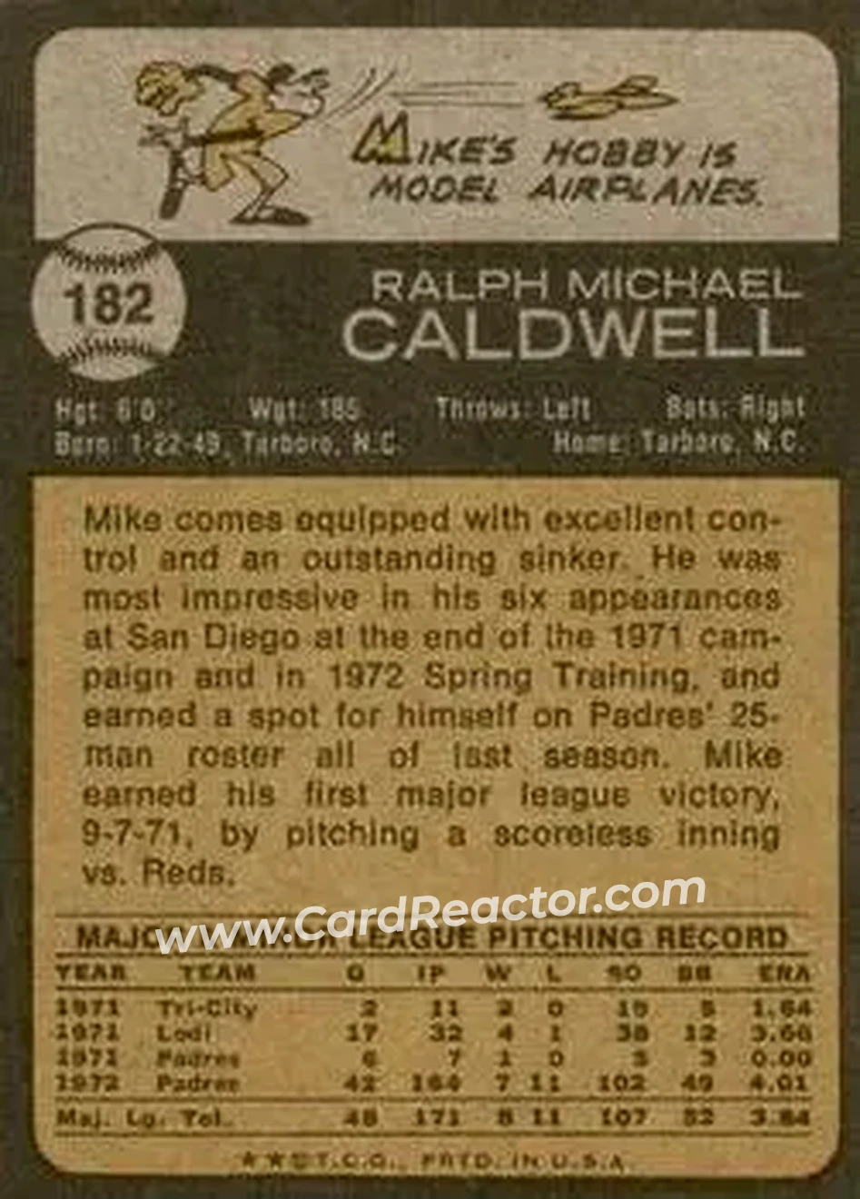 Back of Mike Caldwell