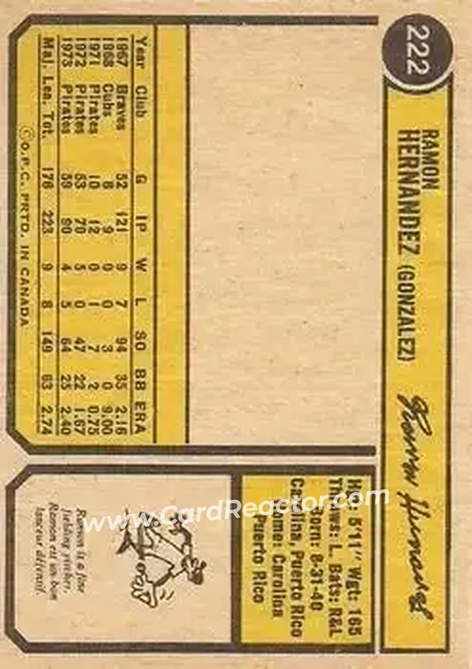 Back of Ramon Hernandez