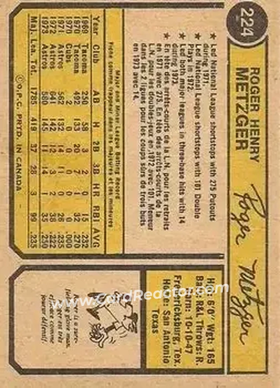 Back of Roger Metzger