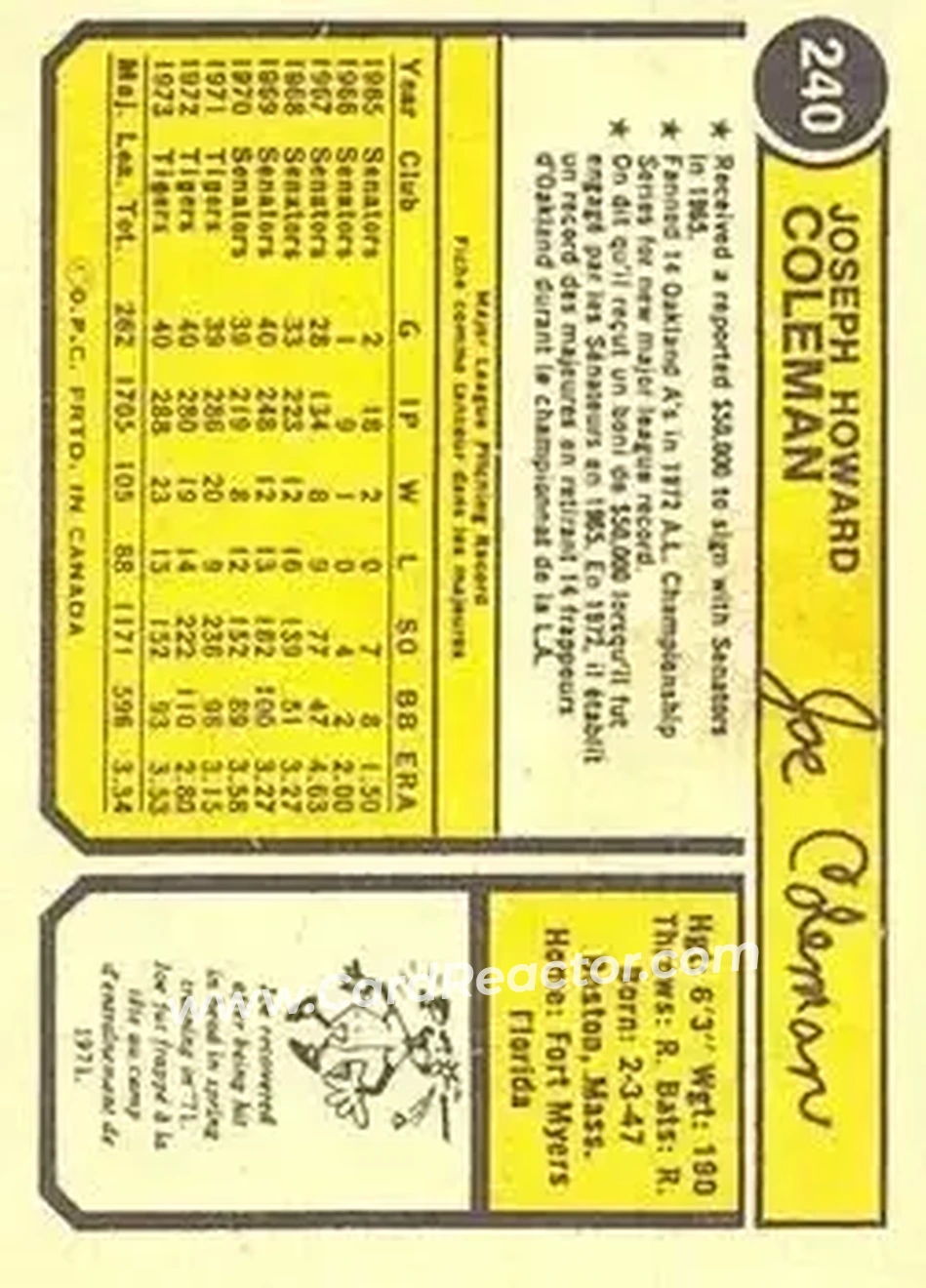 Back of Joe Coleman