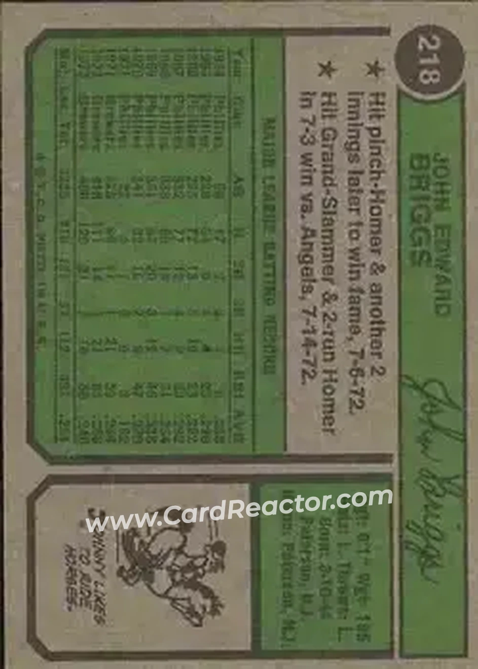 Back of Johnny Briggs