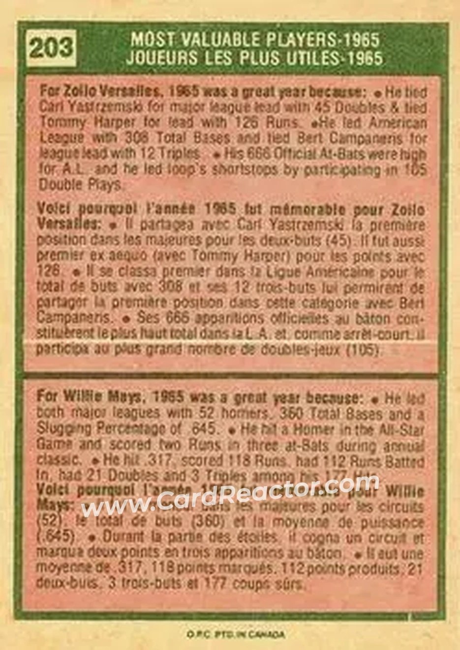 Back of Card #203