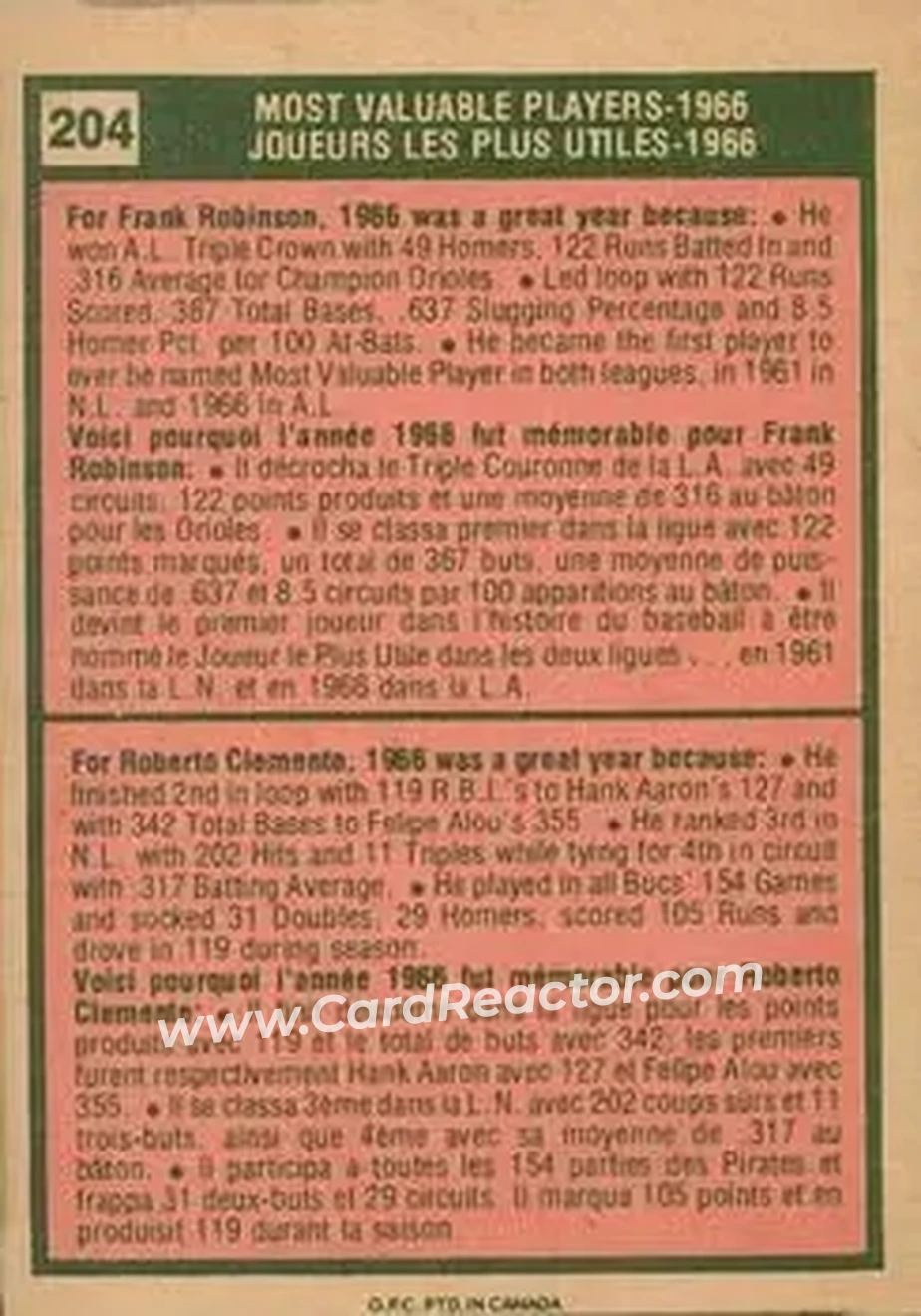 Back of Card #204