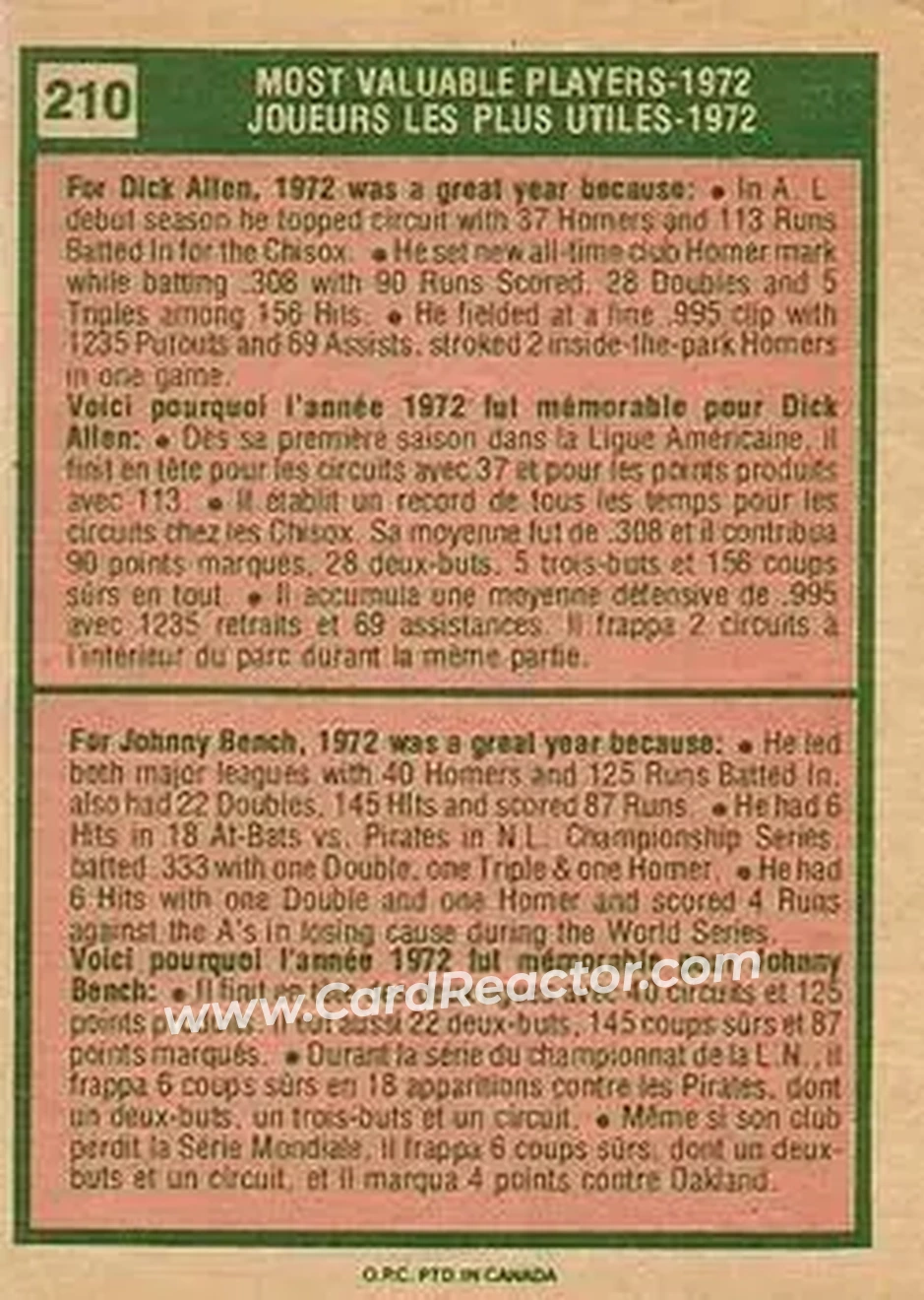 Back of Card #210