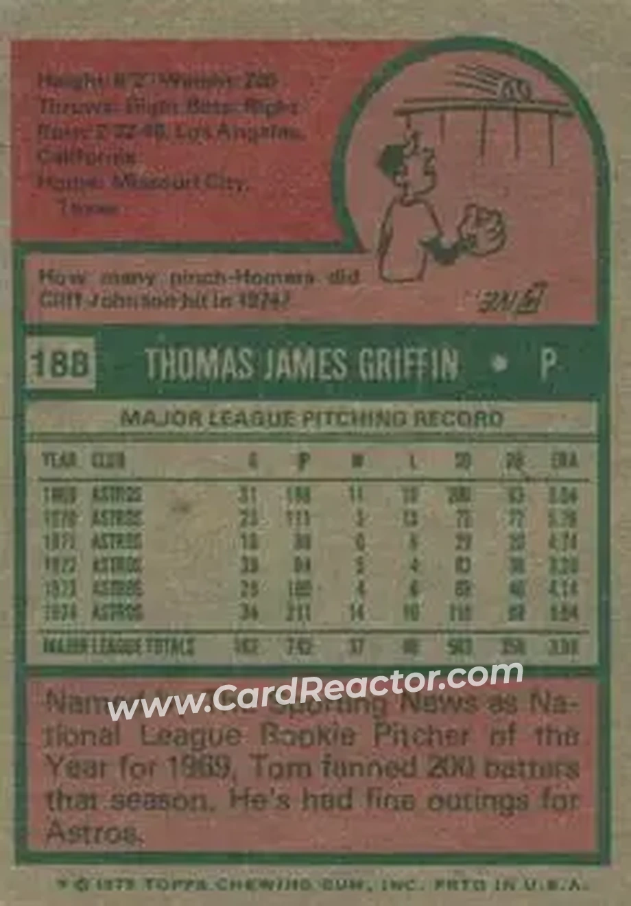 Back of Tom Griffin