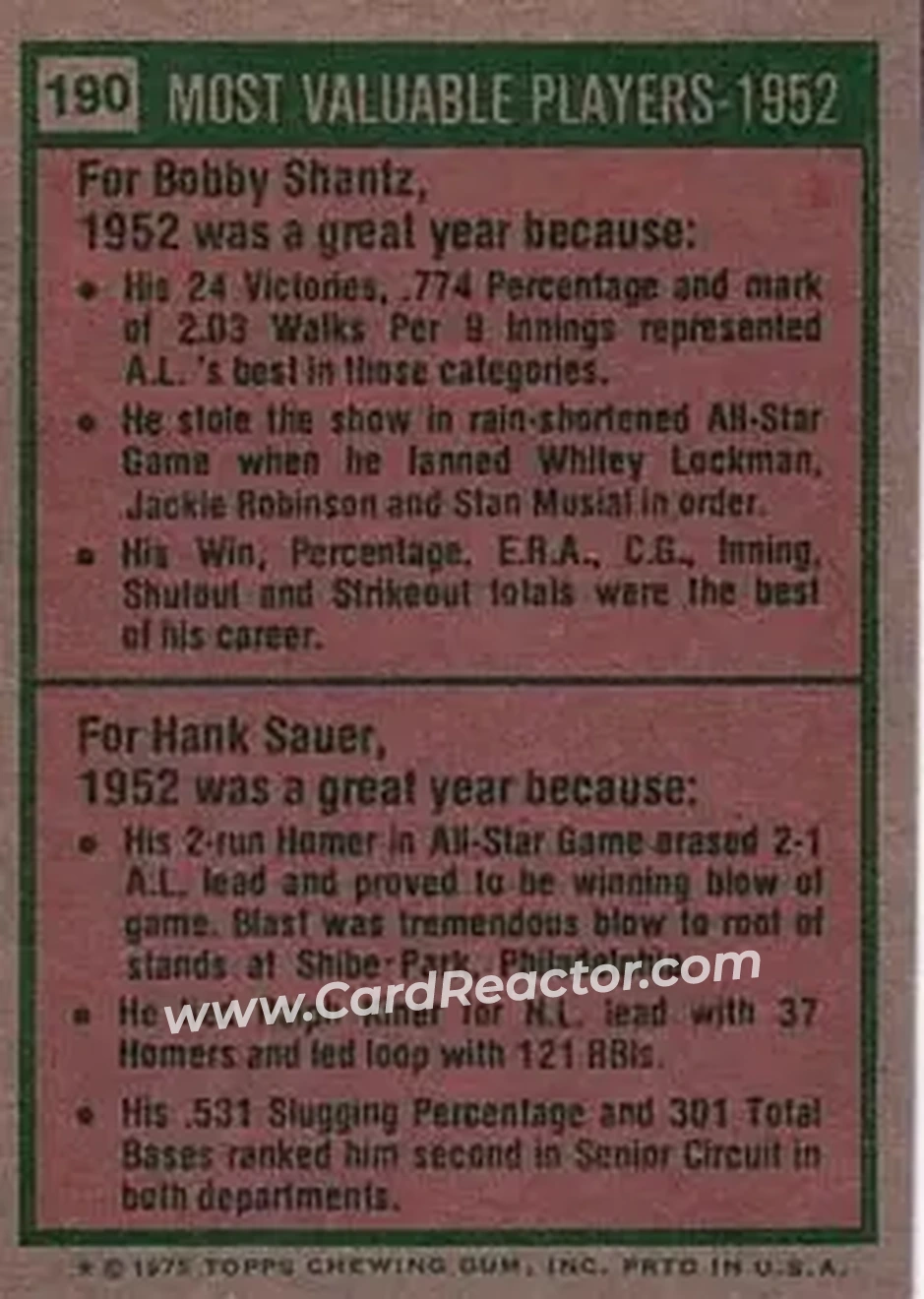 Back of Card #190