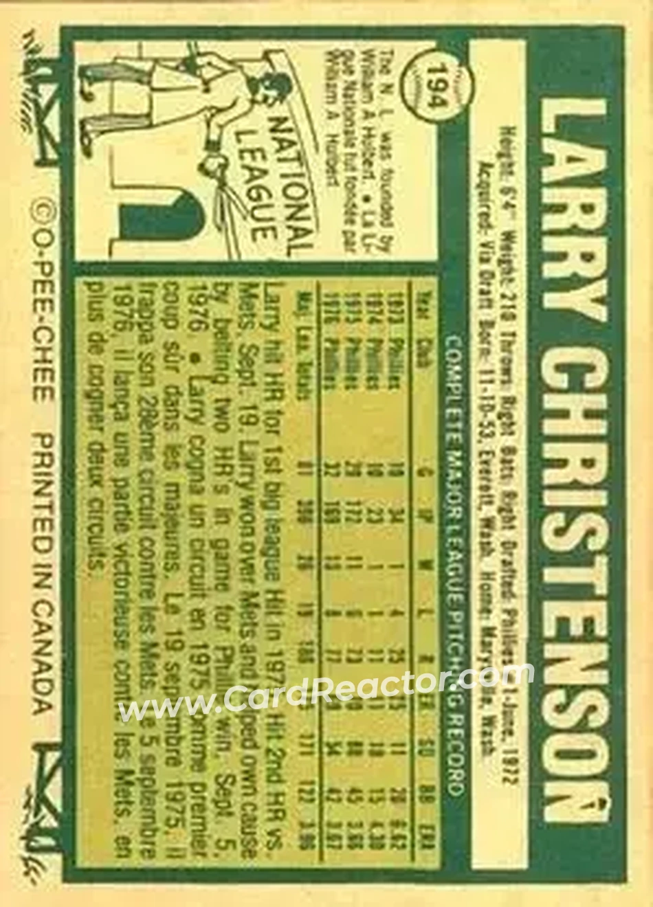 Back of Larry Christenson