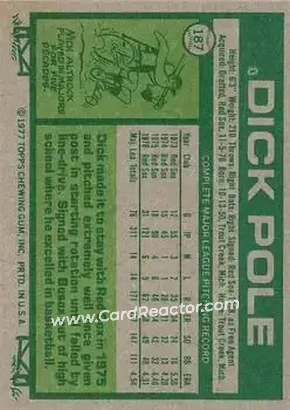Back of Dick Pole