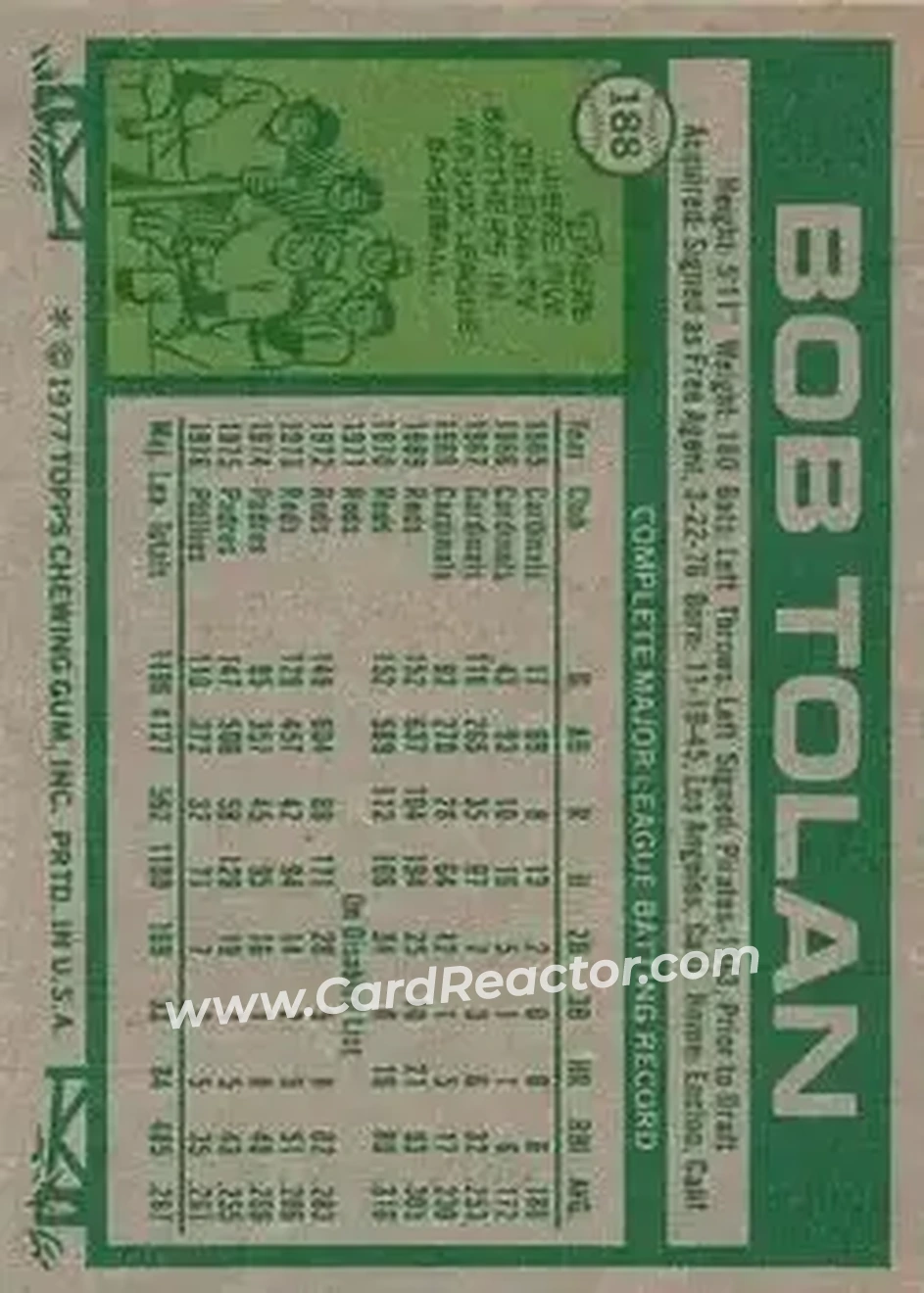 Back of Bob Tolan