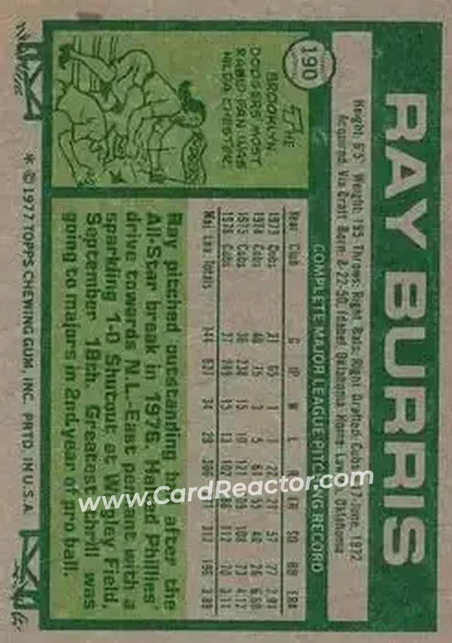 Back of Ray Burris