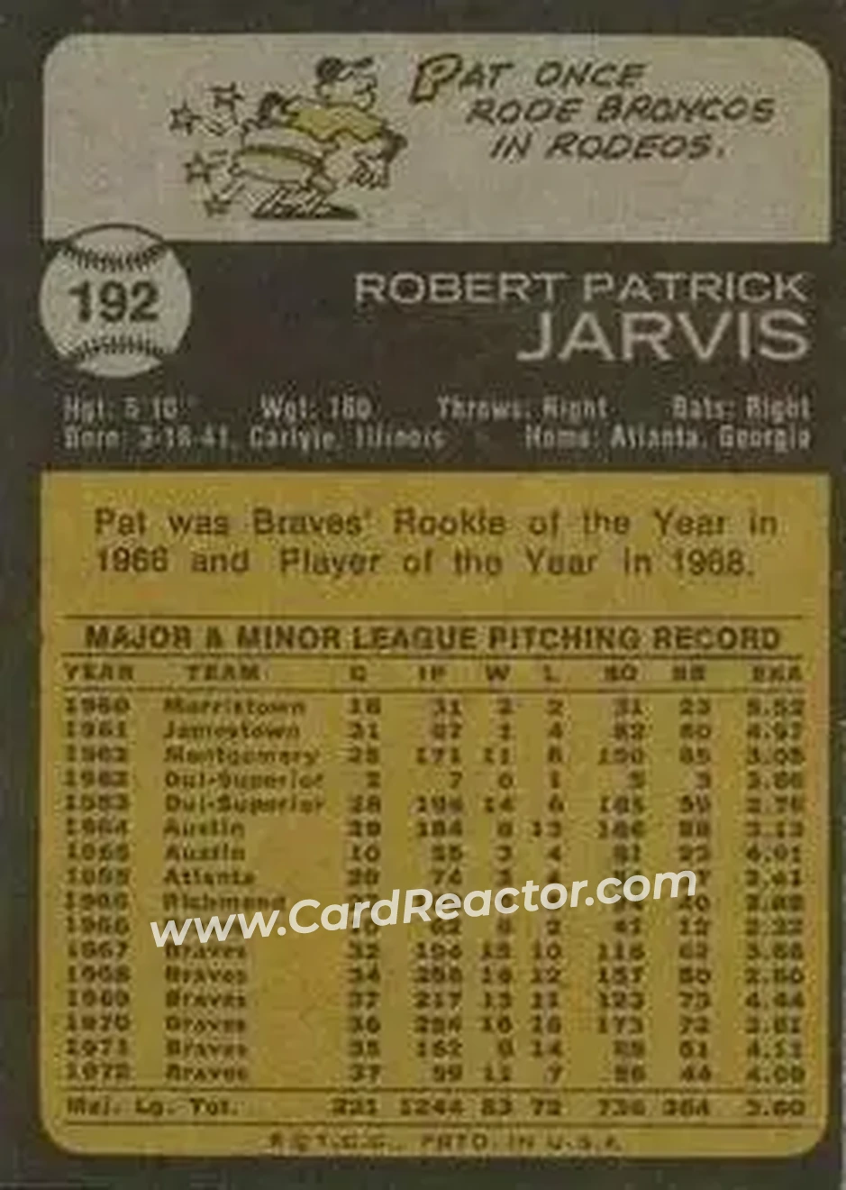 Back of Pat Jarvis