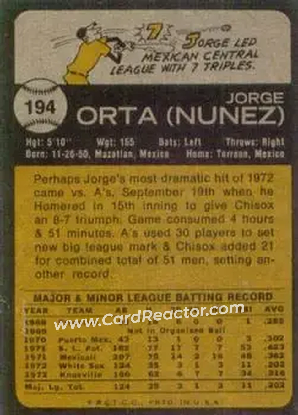 Back of Jorge Orta