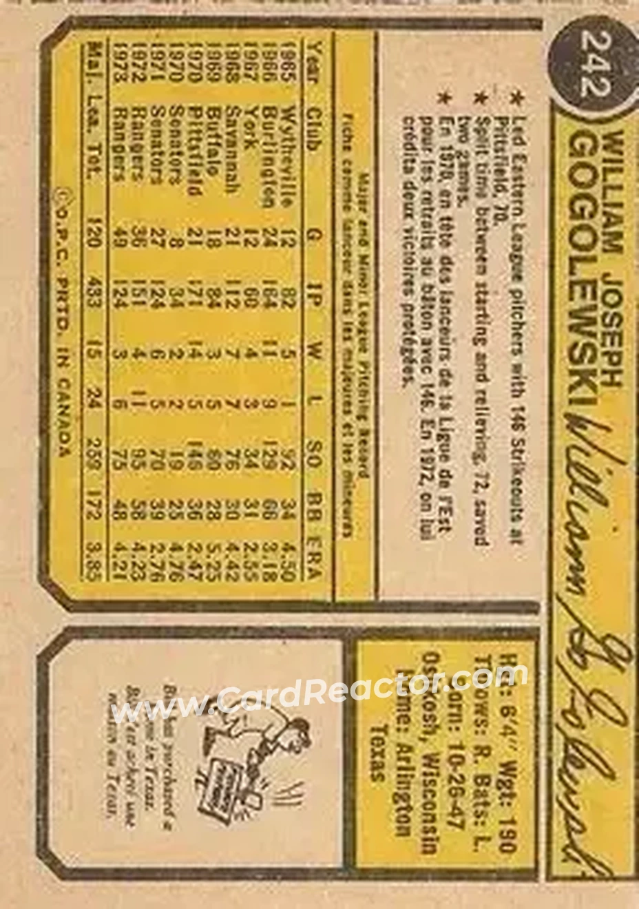 Back of Bill Gogolewski