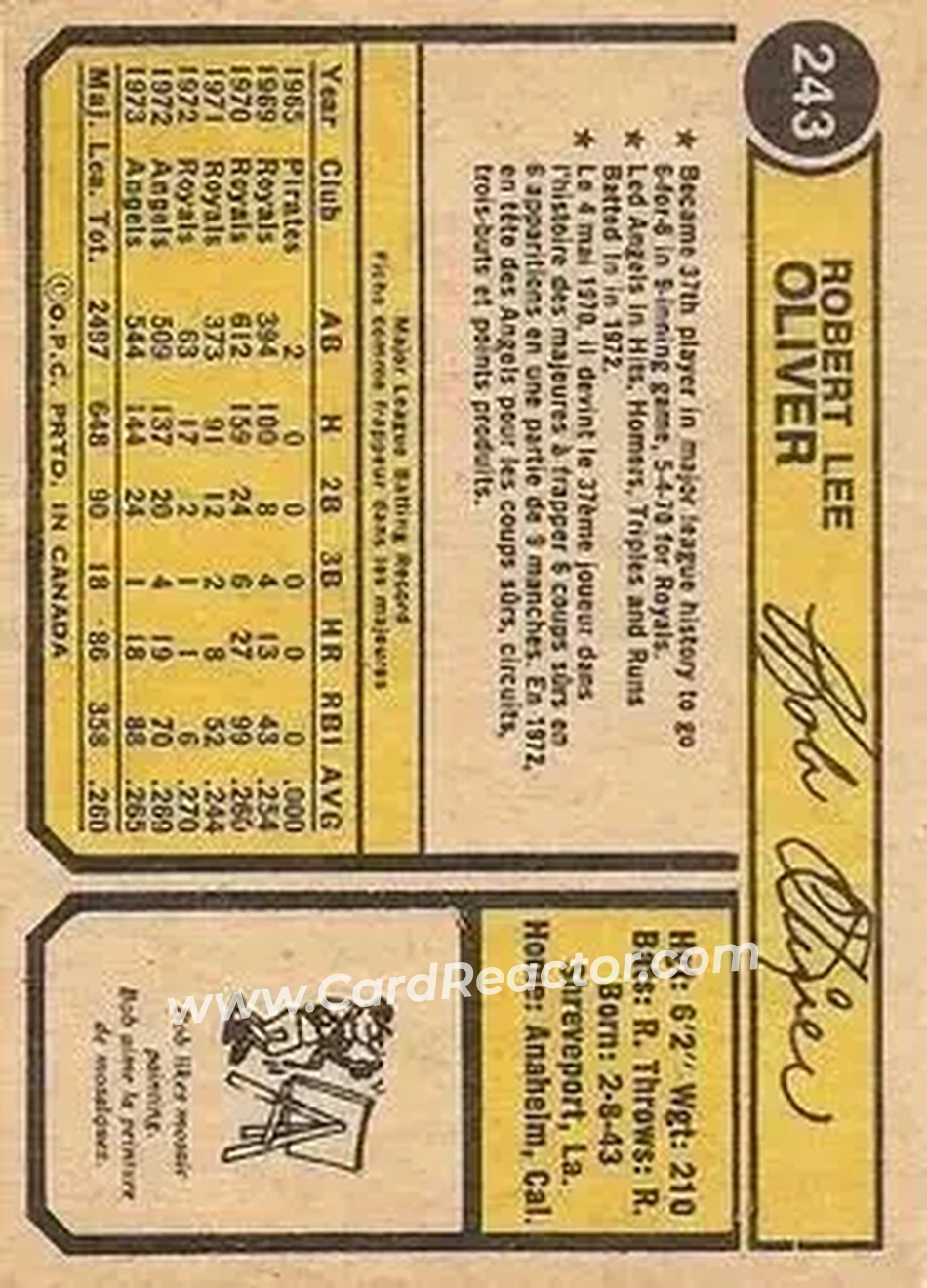 Back of Bob Oliver