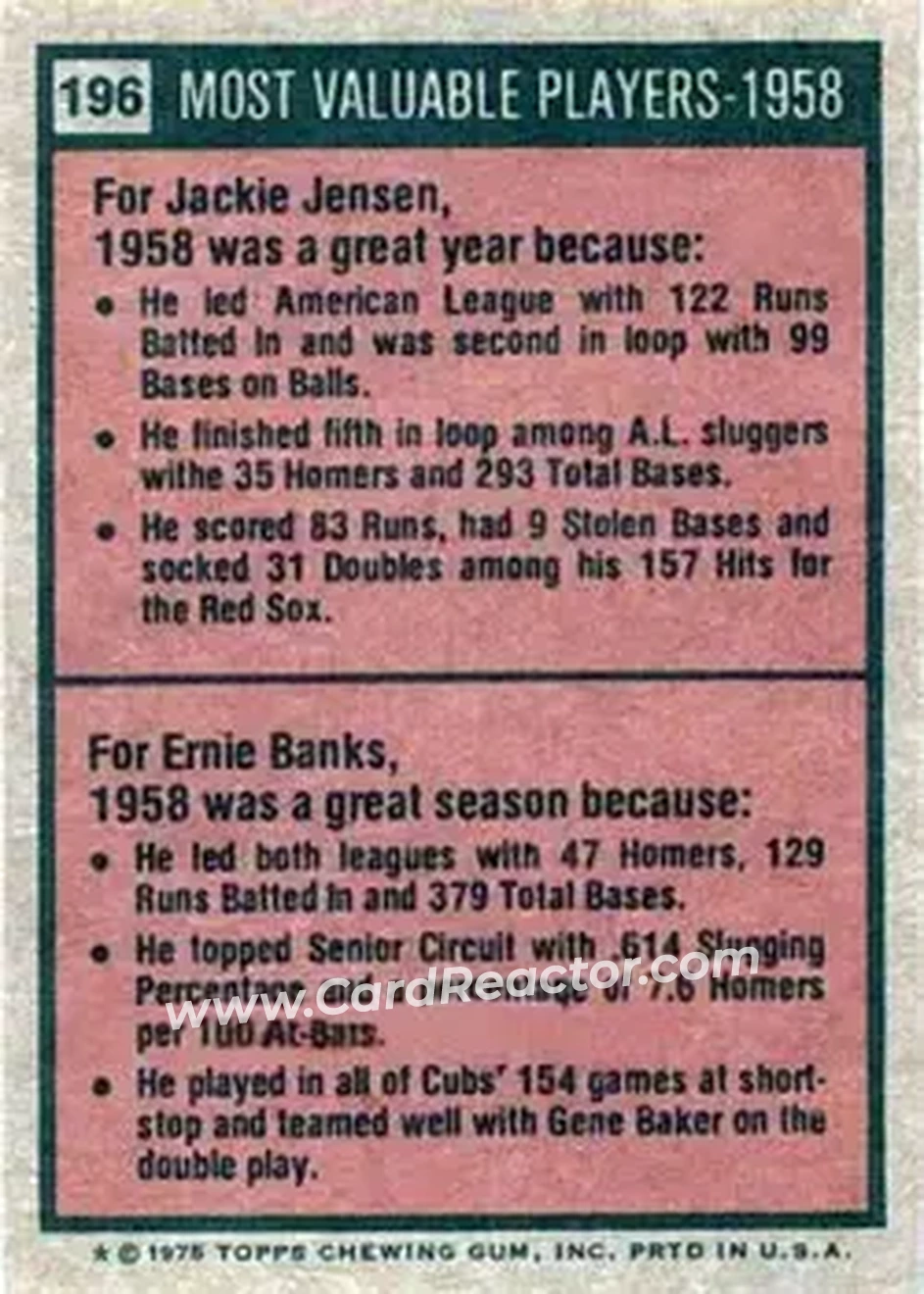 Back of Card #196