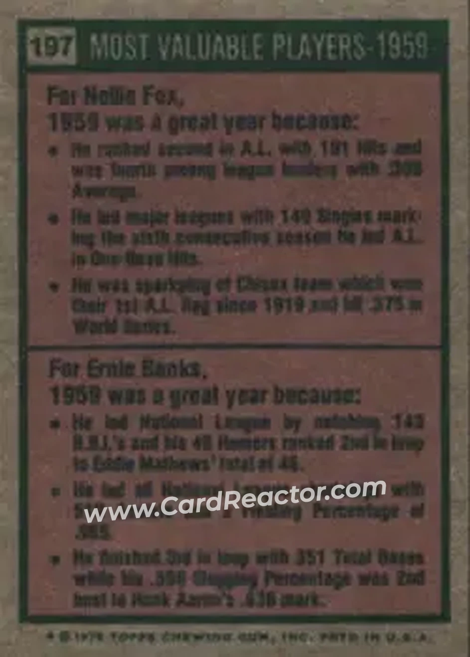 Back of Card #197
