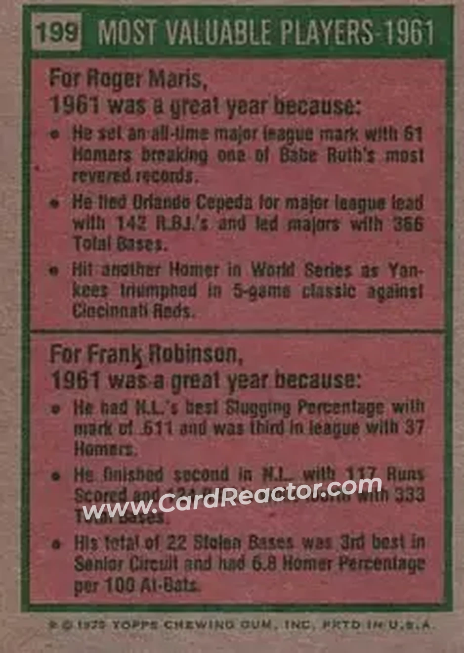 Back of Card #199