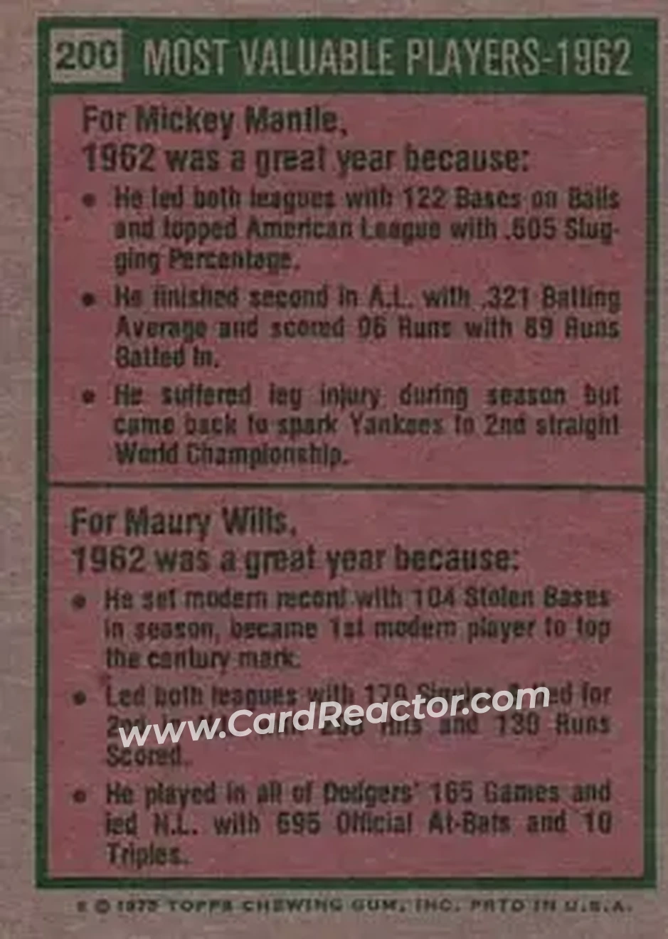 Back of Card #200