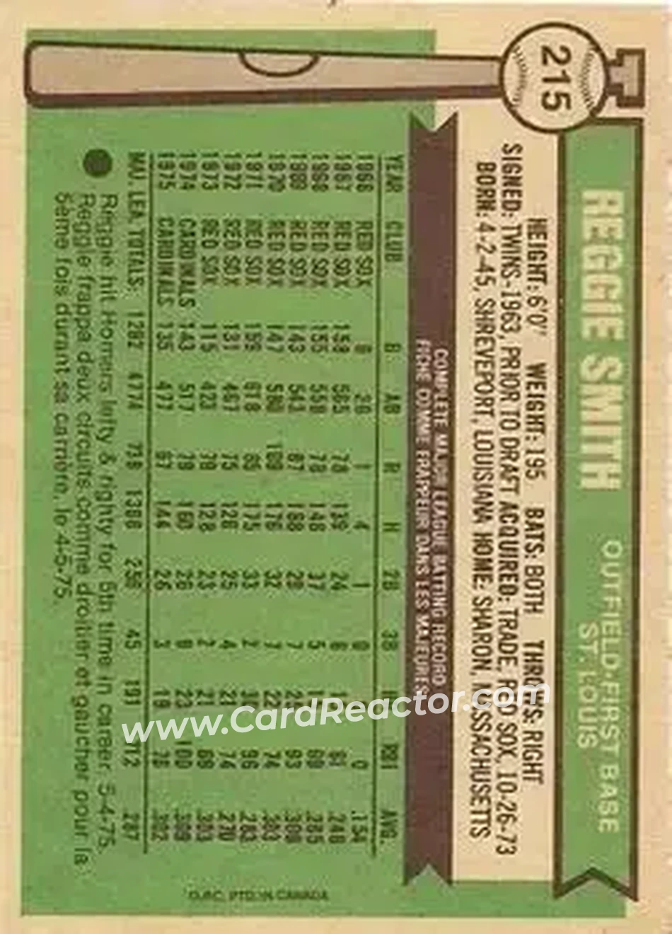 Back of Reggie Smith