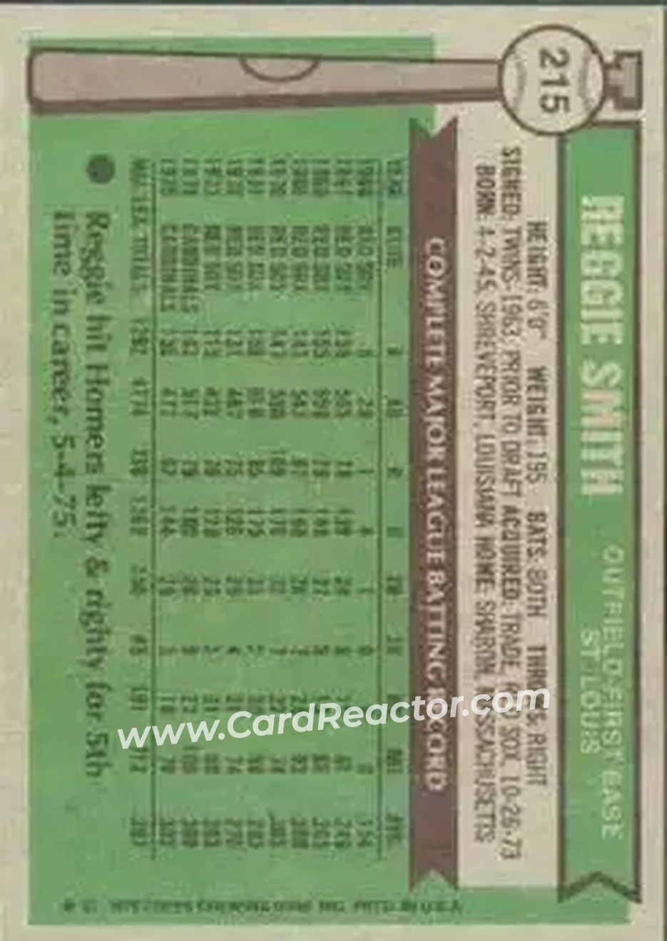 Back of Reggie Smith