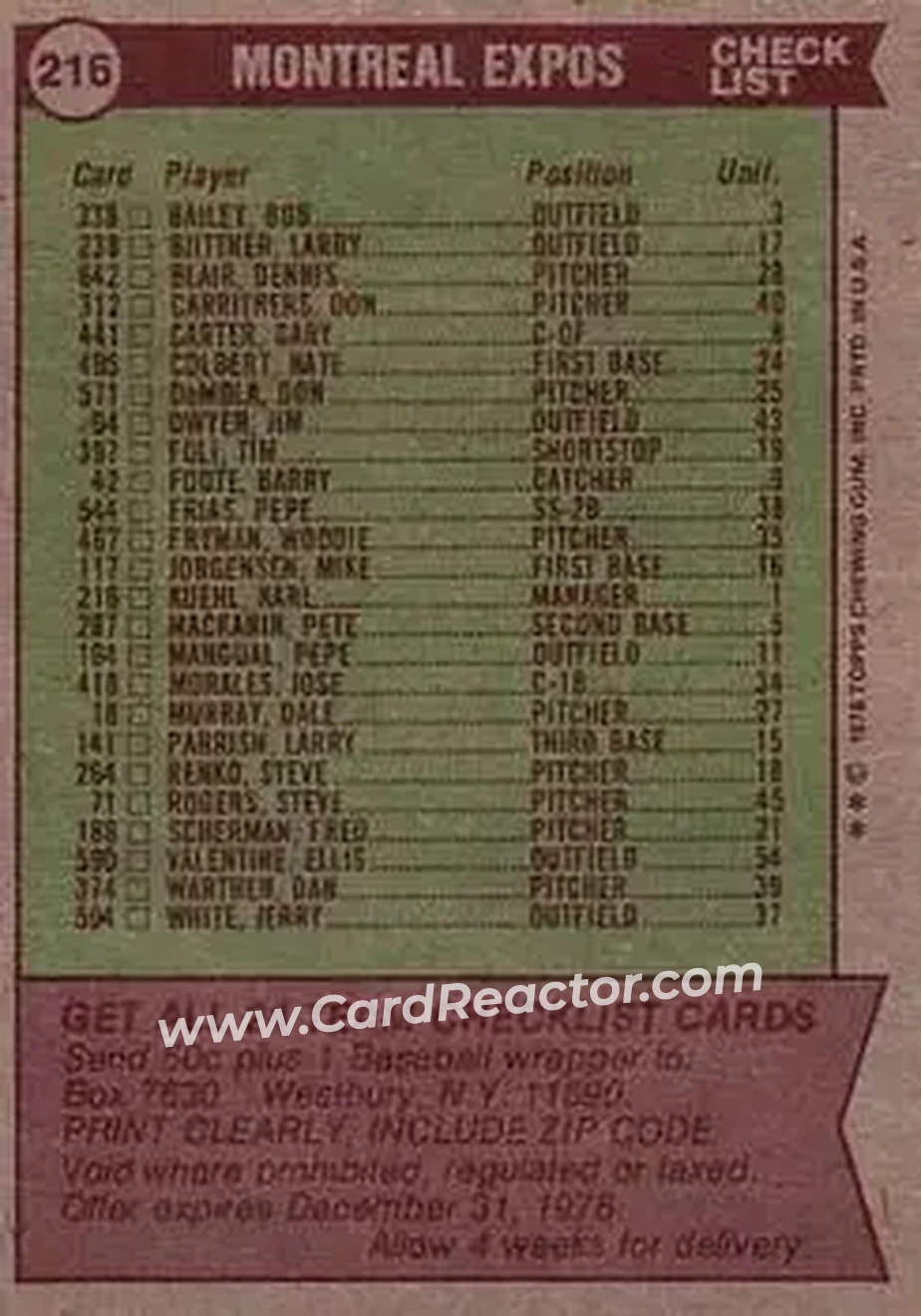 Back of Card #216