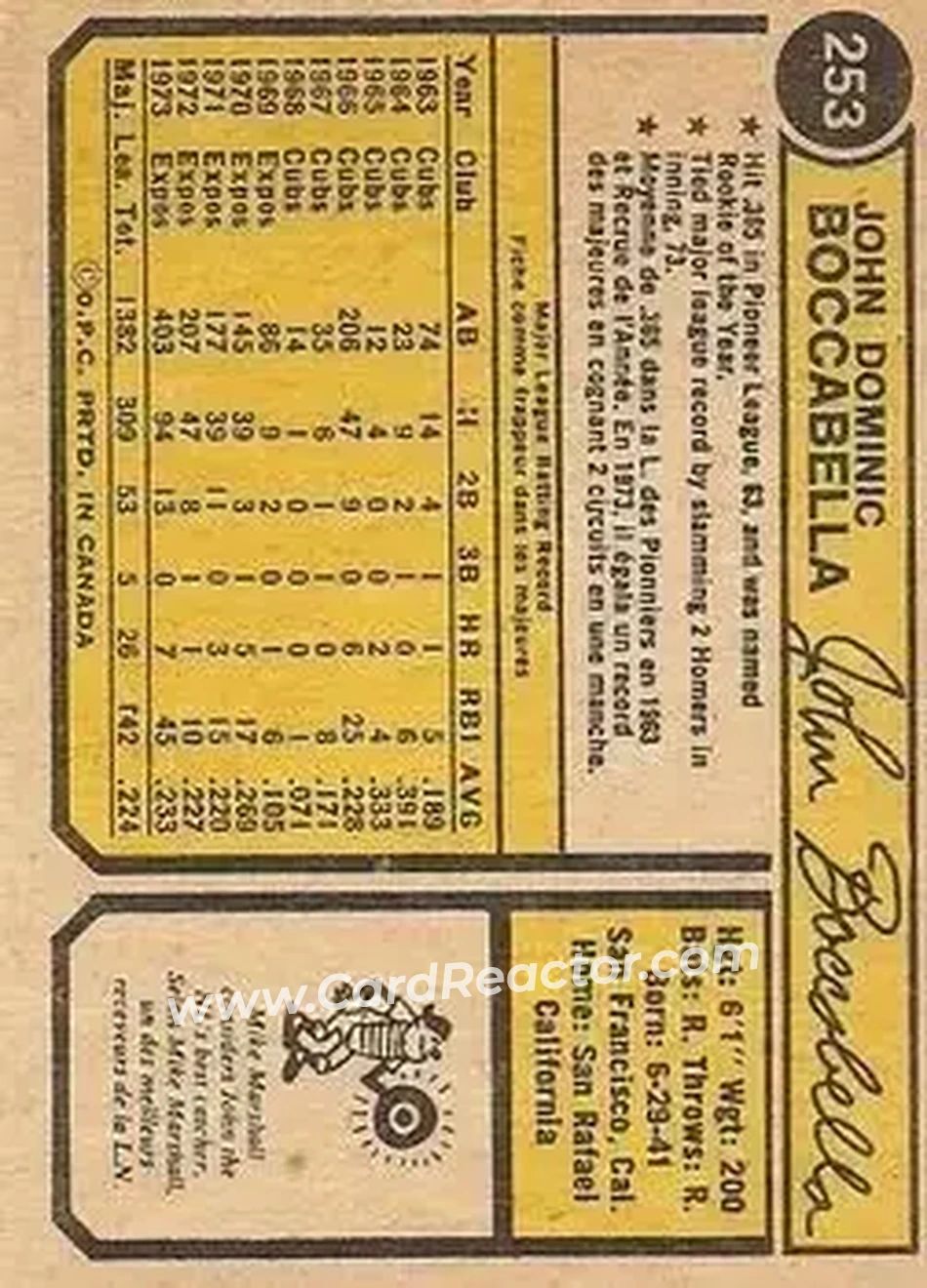 Back of John Boccabella