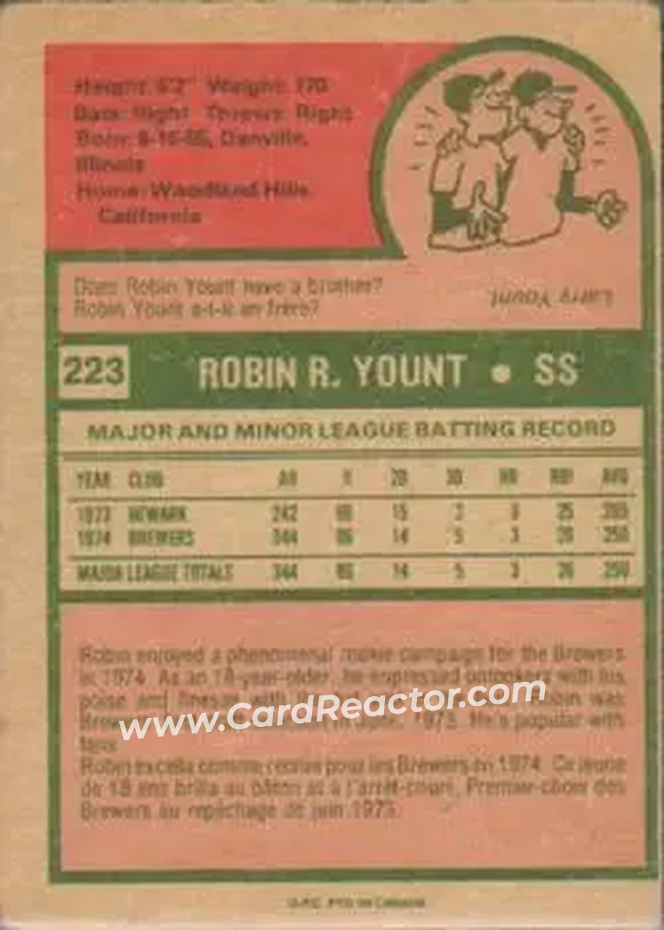 Back of Robin Yount