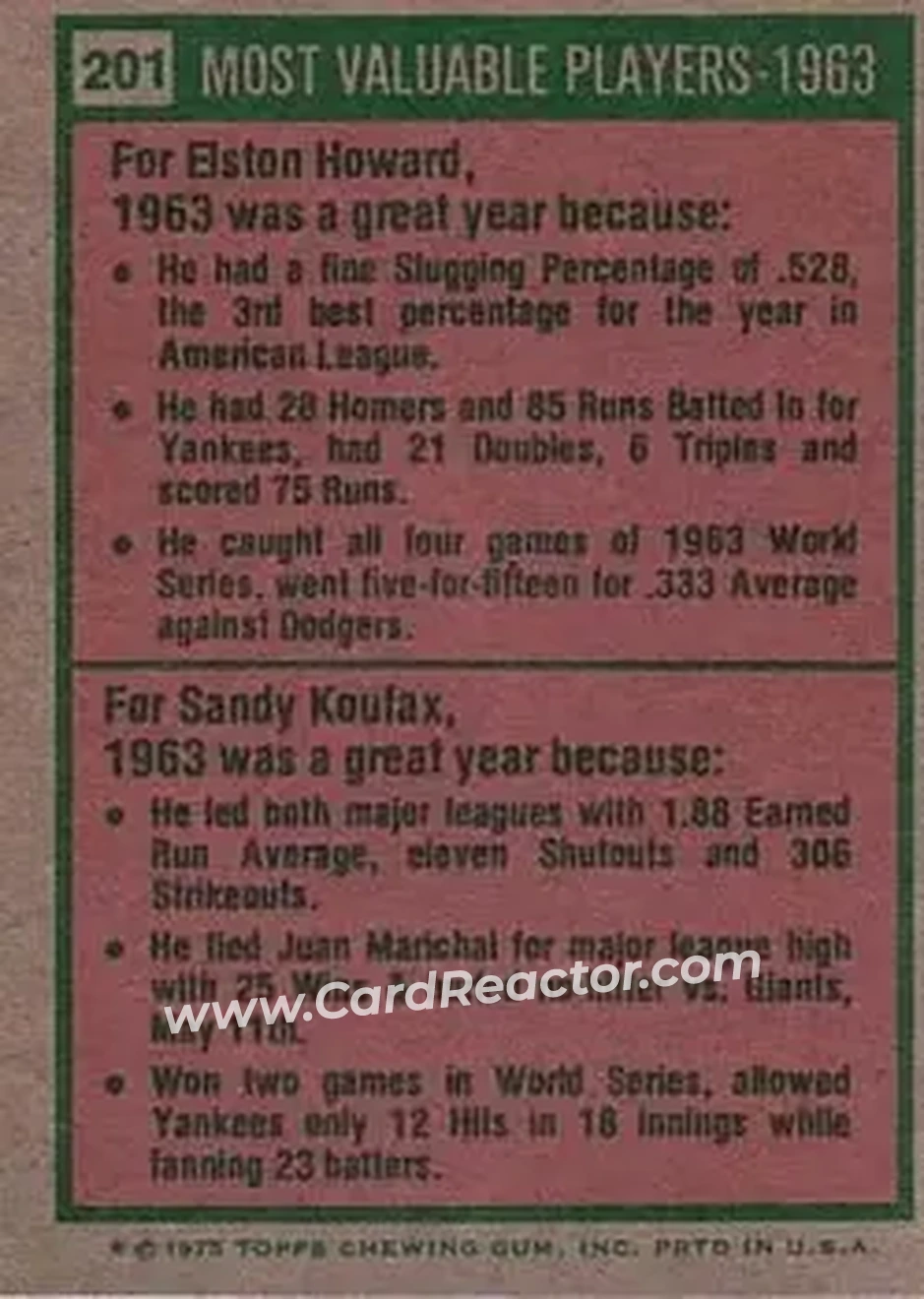 Back of Card #201
