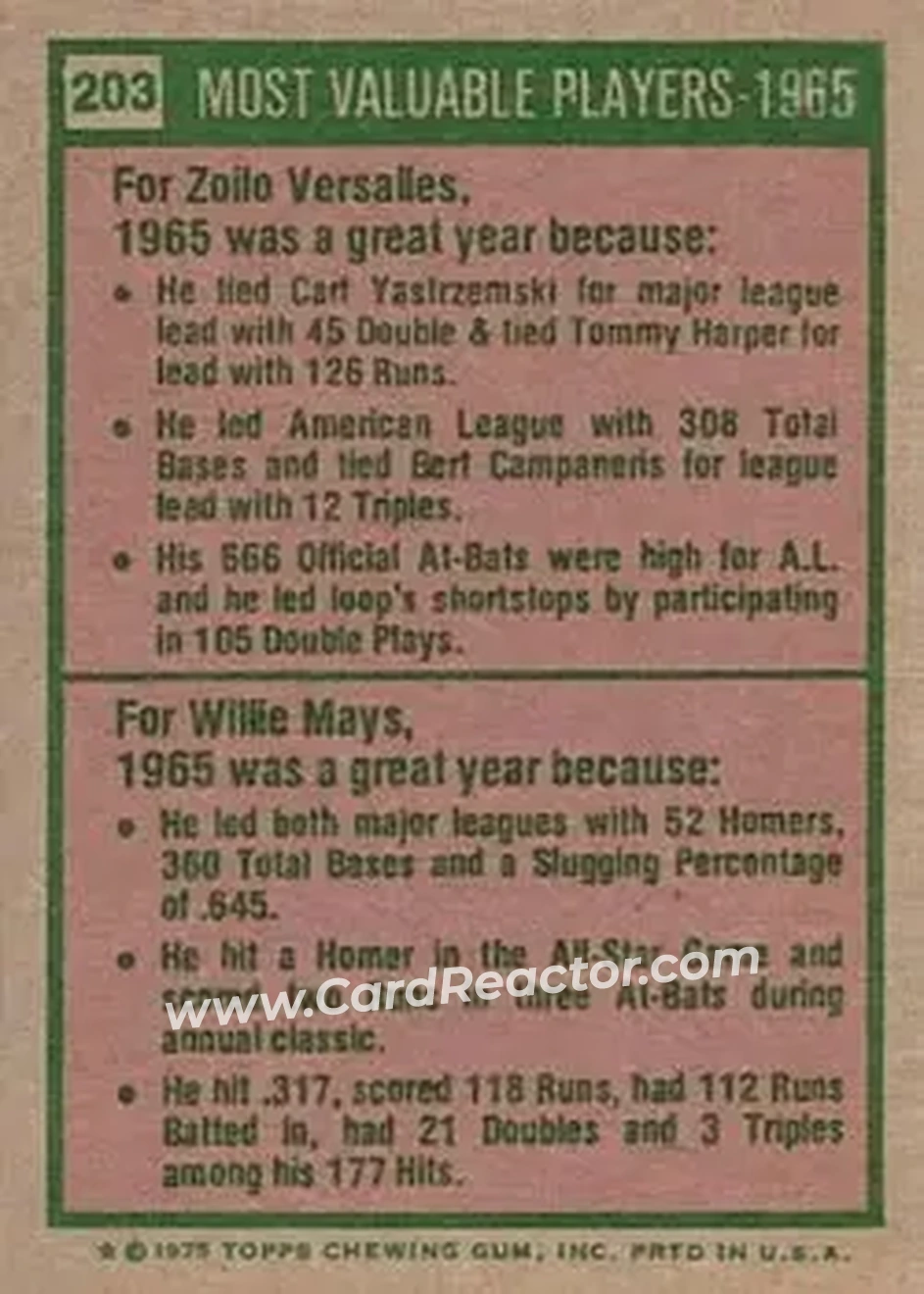 Back of Card #203