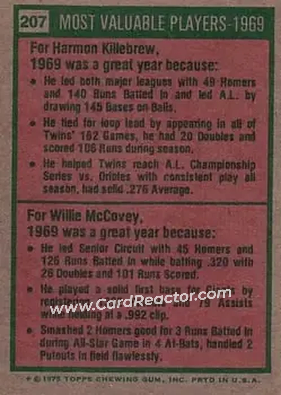 Back of Card #207