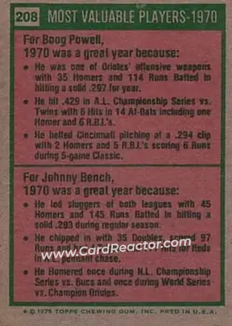 Back of Card #208