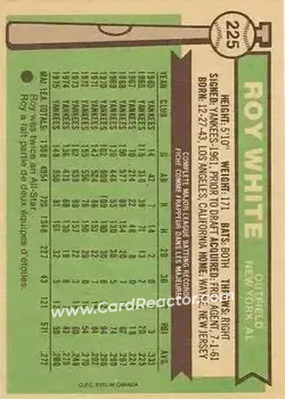 Back of Roy White