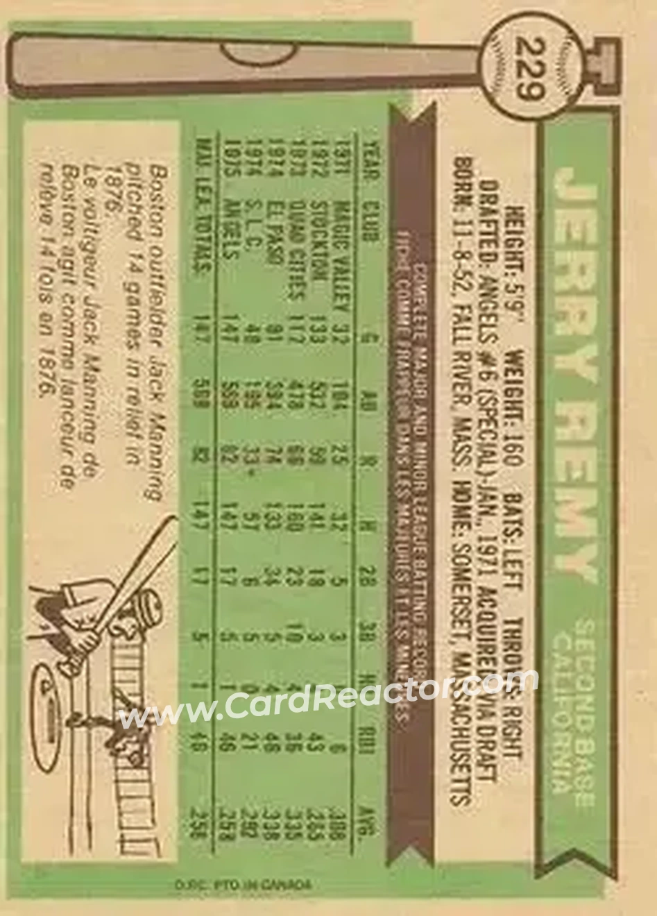 Back of Jerry Remy