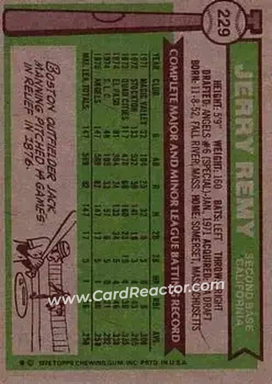 Back of Jerry Remy