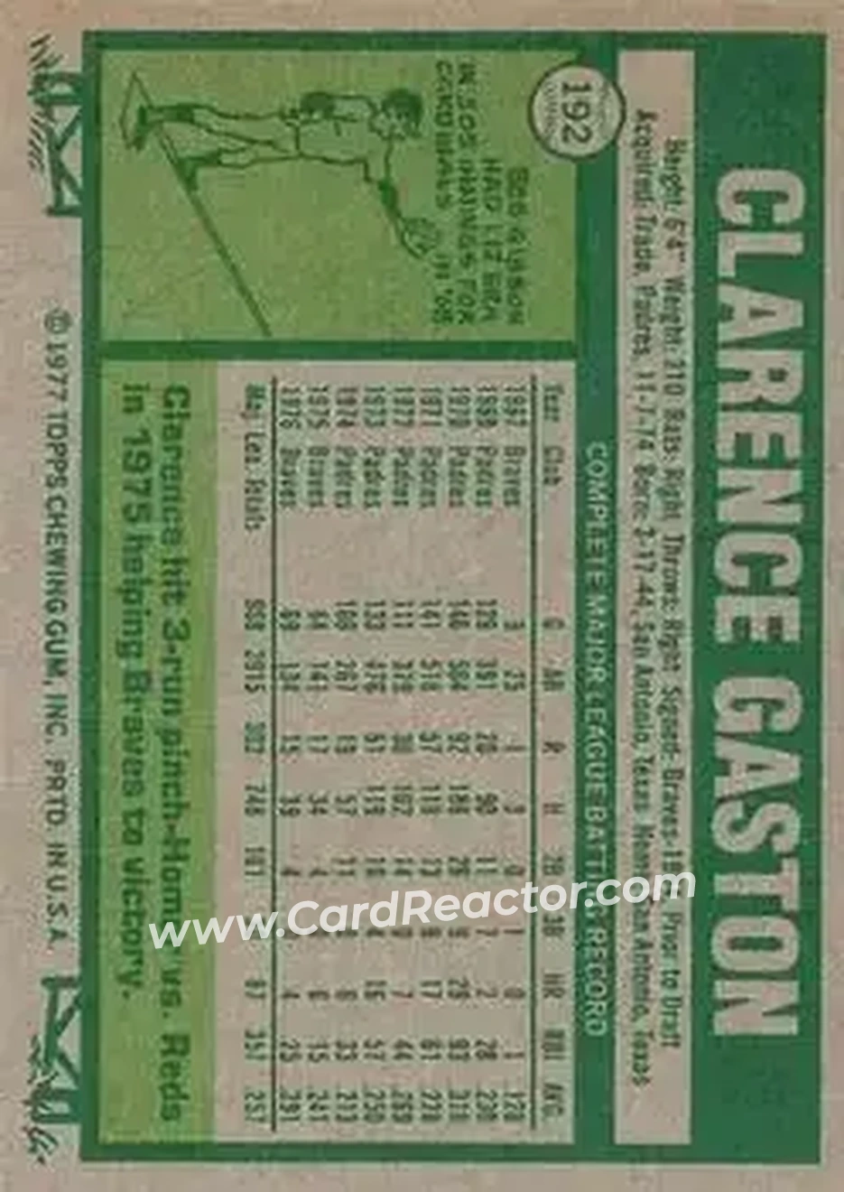 Back of Clarence Gaston