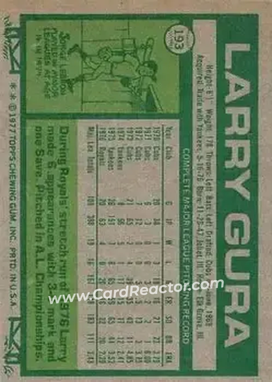 Back of Larry Gura