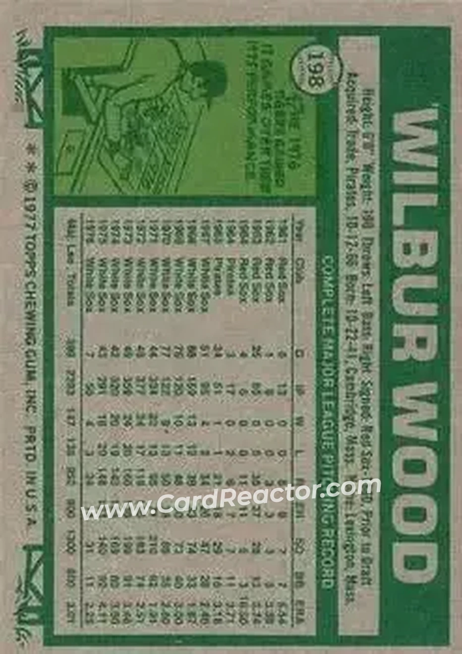 Back of Wilbur Wood