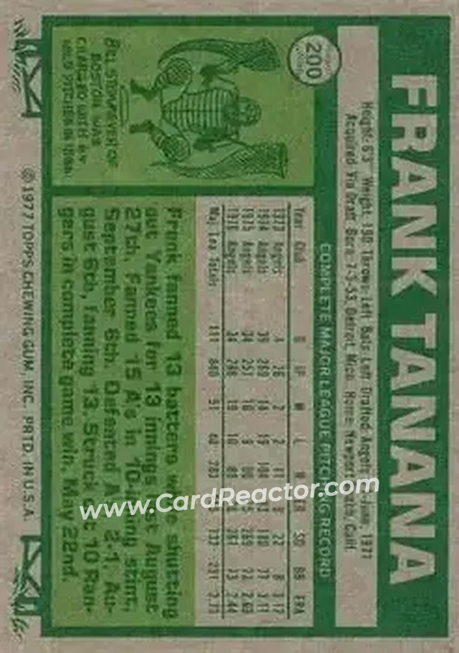 Back of Frank Tanana