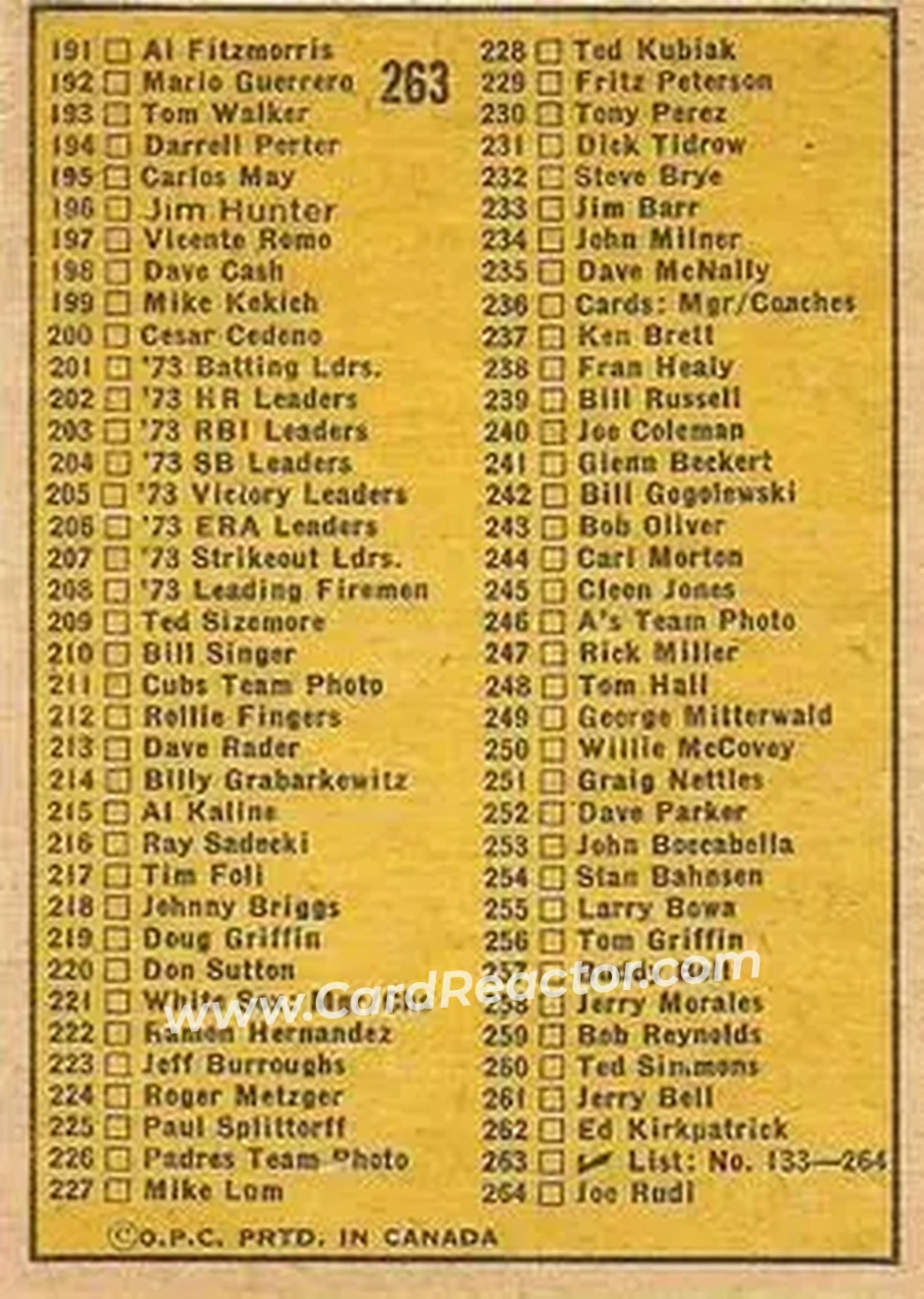 Back of Card #263