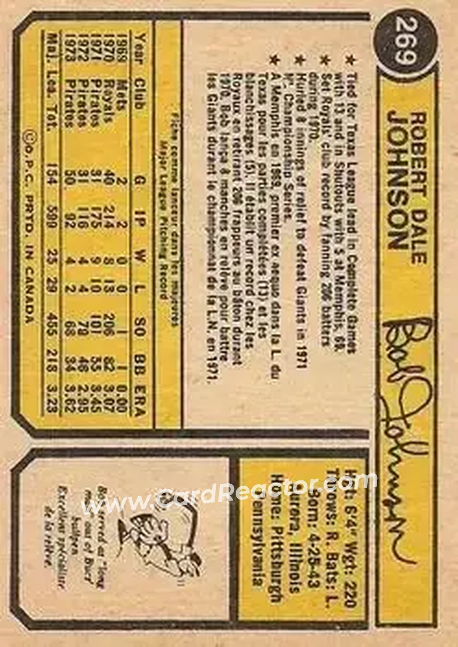 Back of Bob Johnson