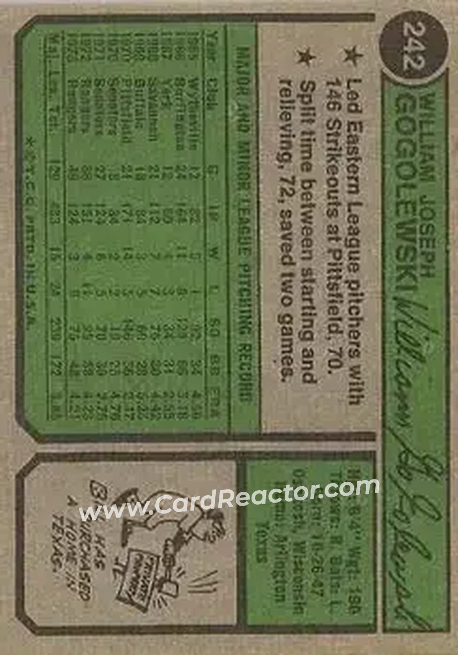 Back of Bill Gogolewski