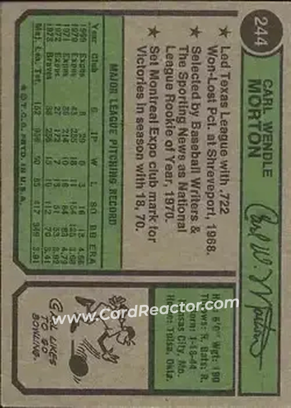 Back of Carl Morton