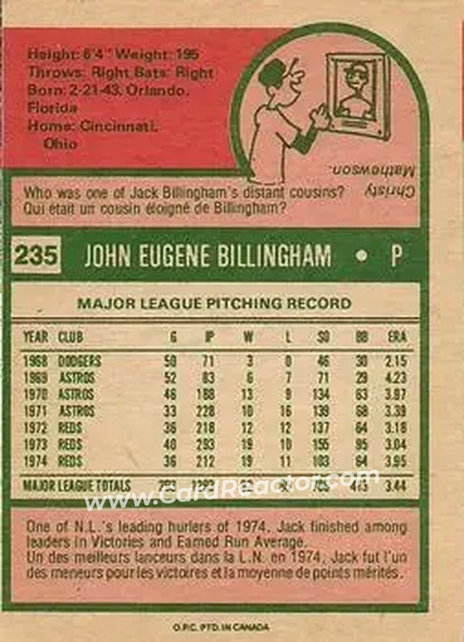 Back of Jack Billingham