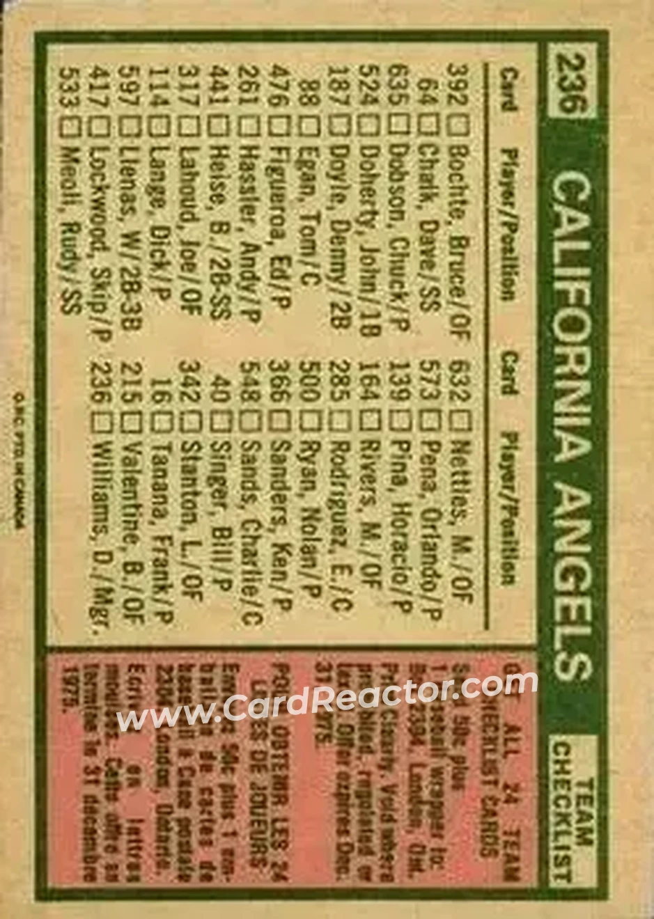 Back of Card #236