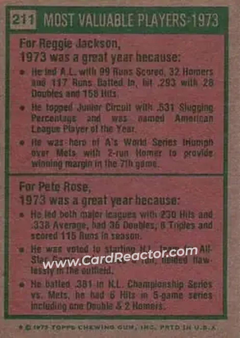 Back of Card #211