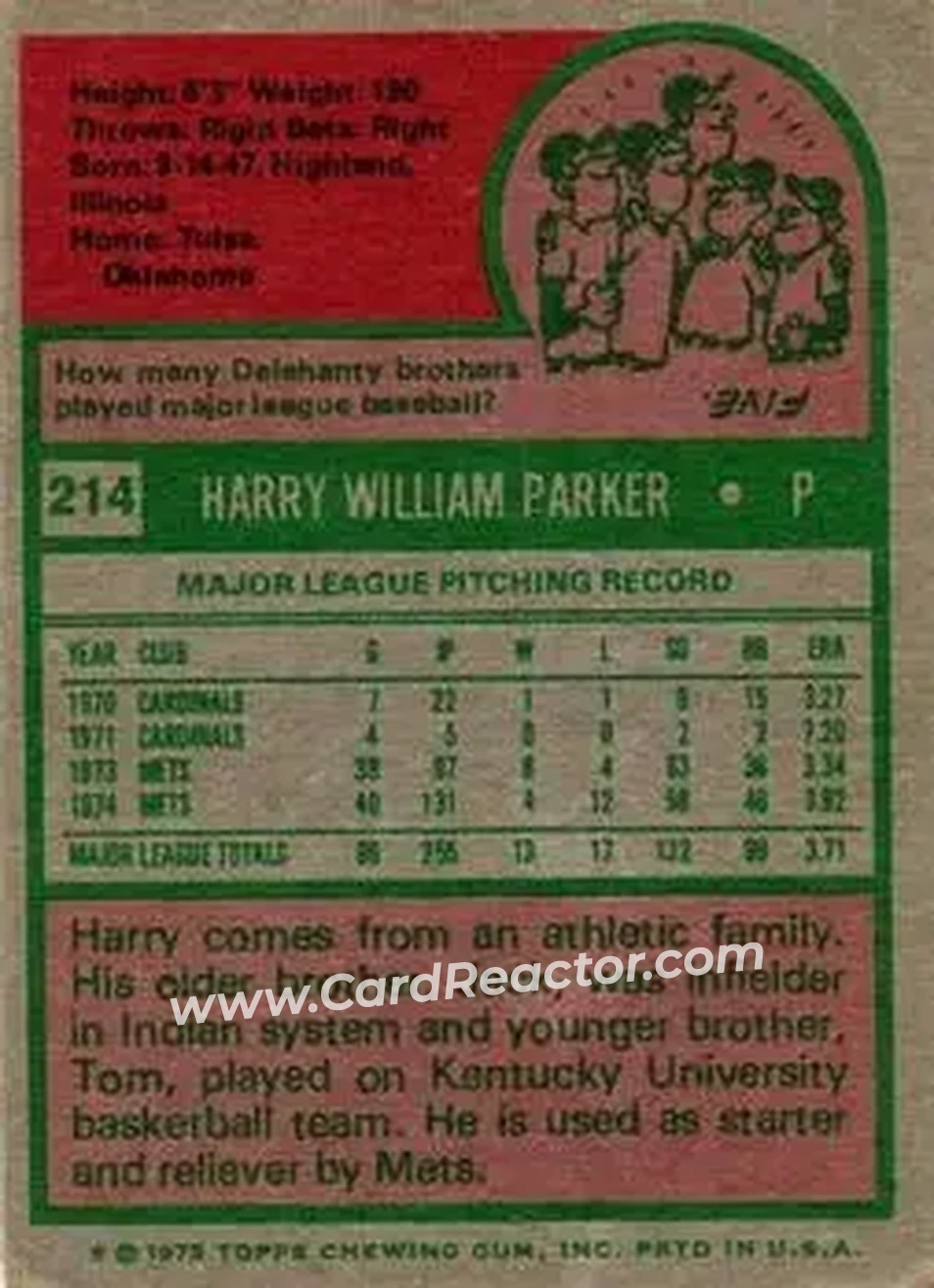 Back of Harry Parker