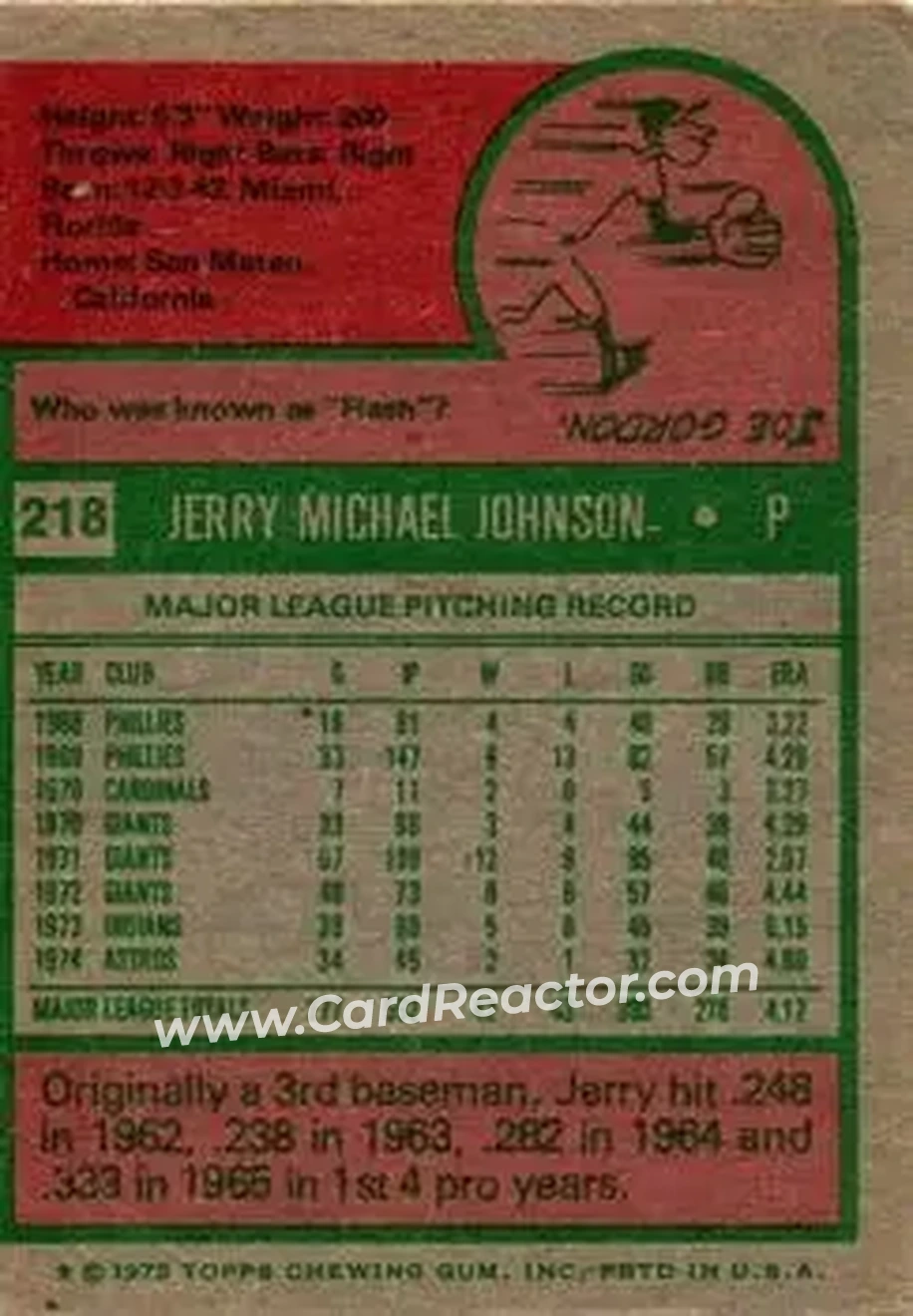 Back of Jerry Johnson