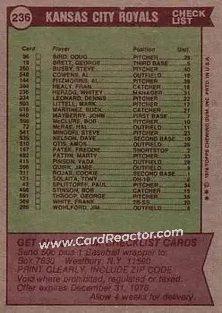 Back of Card #236