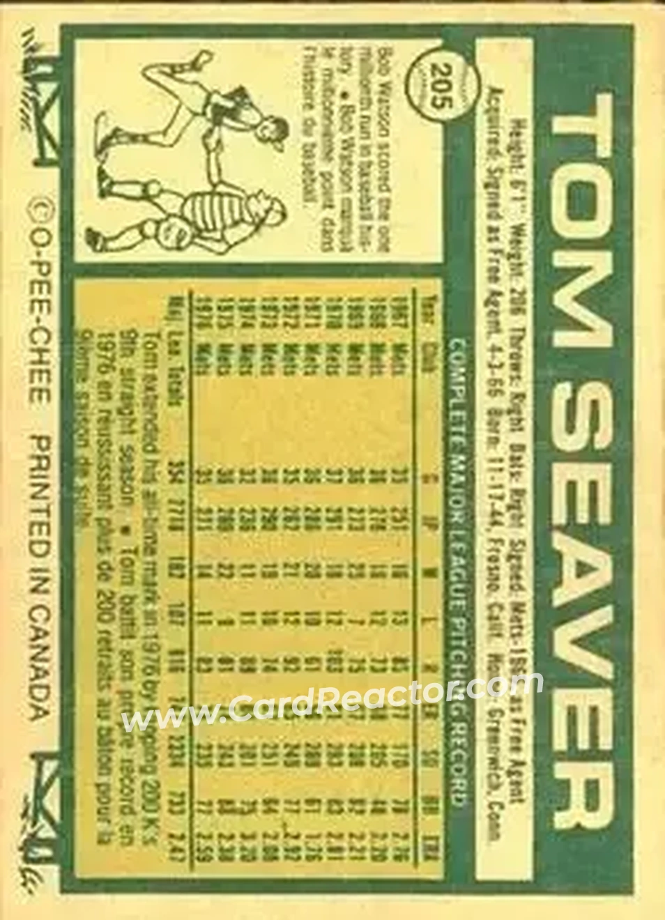 Back of Tom Seaver